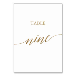 Table Élégante calligraphie Or Tableau Neuf Numéro de ta