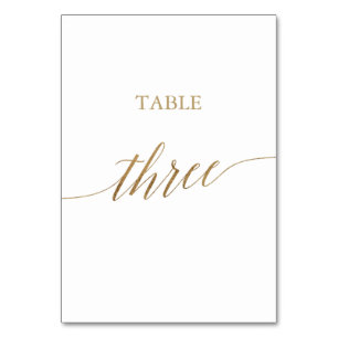 Table Élégante calligraphie Or Tableau Trois Numéro de t