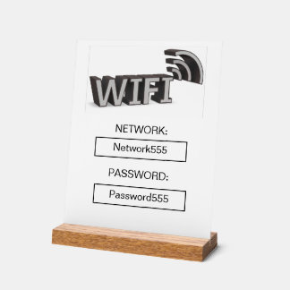 Table en acrylique pour mot de passe Wifi professi