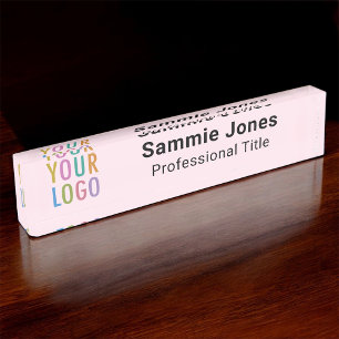 Table et bureau en acrylique rose Plaque Logo d'en