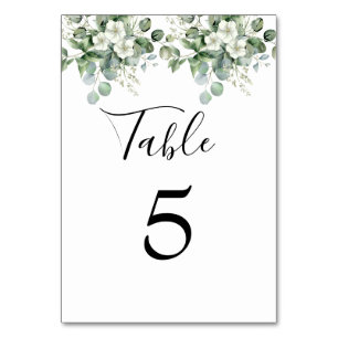 Table Eucalyptus Mariage de verdure Numéro de tableau