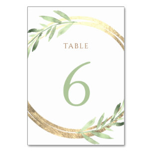 Table fausse feuille et feuilles verts Numéro de tableau