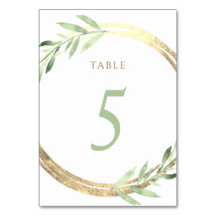 Table fausse feuille et feuilles verts Numéro de tableau