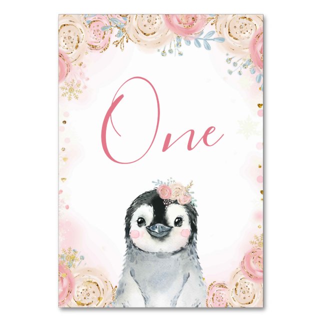 Table Fille Pingouin Flocon de neige d'hiver Numéro de t (Par défaut)