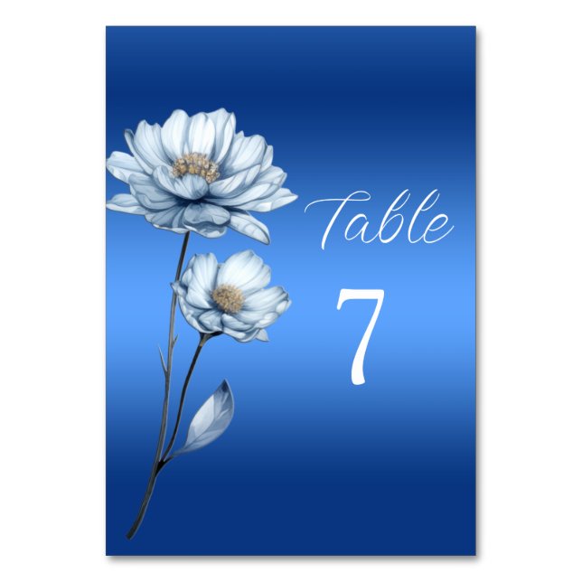 Table Fleurs d'aquarelle bleue Numéro de tableau (Par défaut)