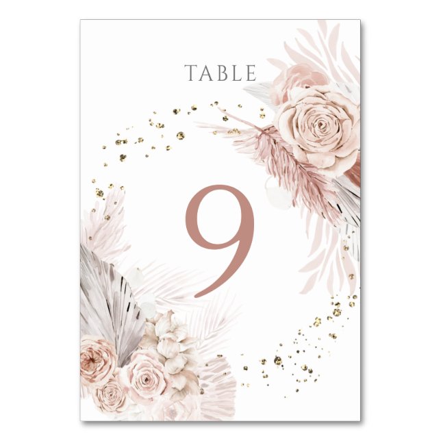 Table fleurs de boho d'aquarelle Numéro du tableau 9 (Par défaut)