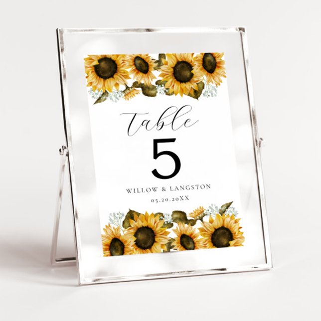 Table Fleurs de soleil jaunes Mariage de fleurs Numéro d (Créateur téléchargé)