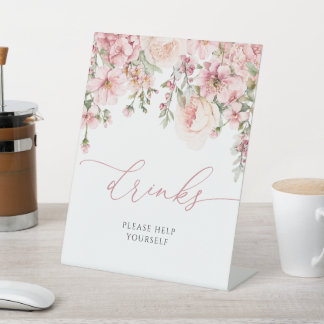 Table Fleurs d'hydrangea rose Signe de Boissons de Maria