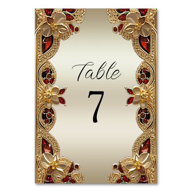 Table Fleurs d'or Rouge Gemstone Splendor Numéro de tabl (Par défaut)