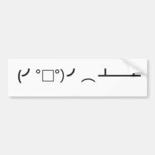 Table Flip Emoticon Bumper Sticker