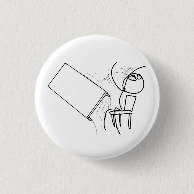 Table Flip Flipping Rage Face Meme 1 Inch Round Button (Front)