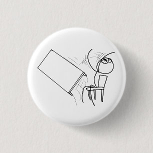 Table Flip Flipping Rage Face Meme 1 Inch Round Button