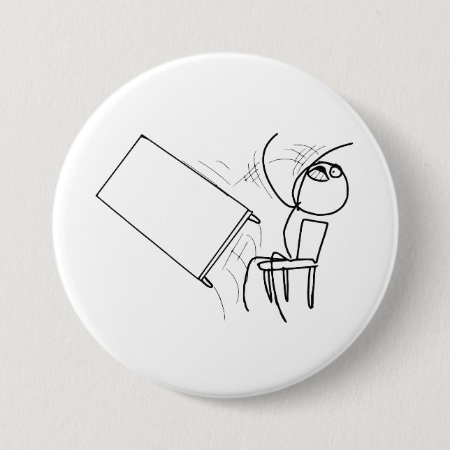Table Flip Flipping Rage Face Meme 3 Inch Round Button (Front)