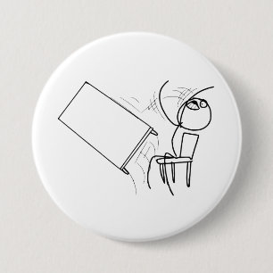 Table Flip Flipping Rage Face Meme 3 Inch Round Button