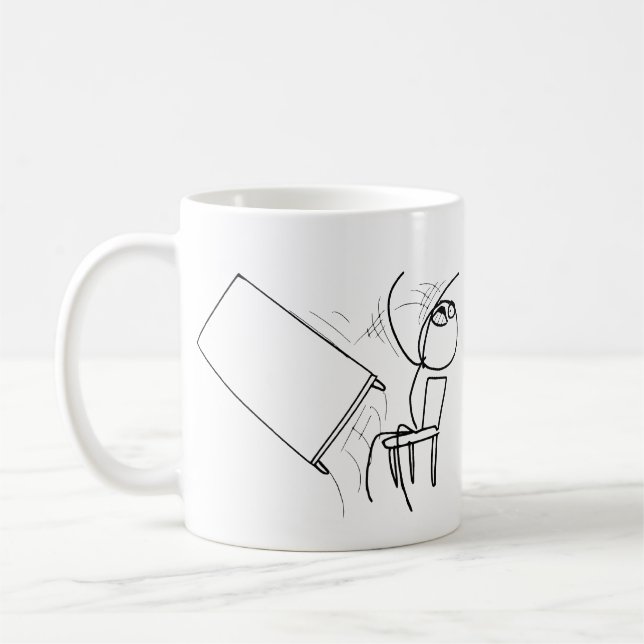 Table Flip Flipping Rage Face Meme Coffee Mug (Left)