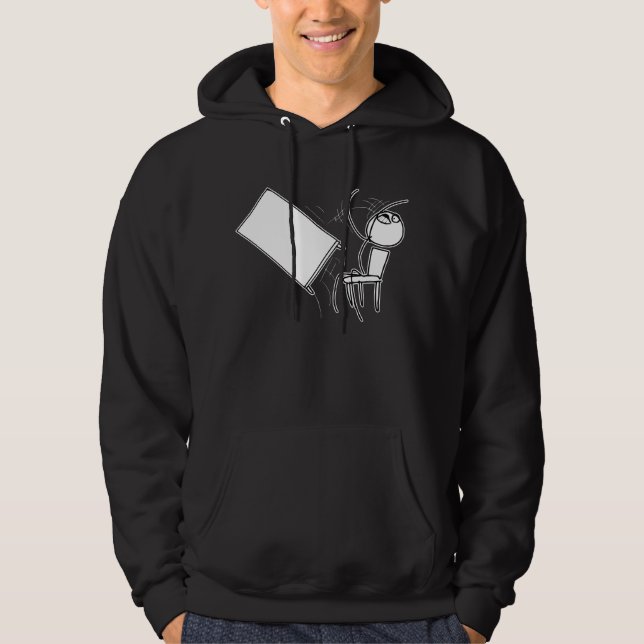 Table Flip Flipping Rage Face Meme Hoodie (Front)
