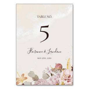 Table Floral flush moderne   Numéro de tableau aquarelle