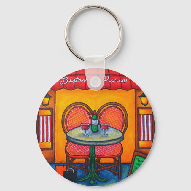 Table for Two in Paris Key Chain (Front)
