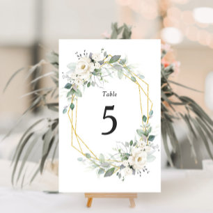 Table Géométrique or blanc floral f mariage numéro de ta