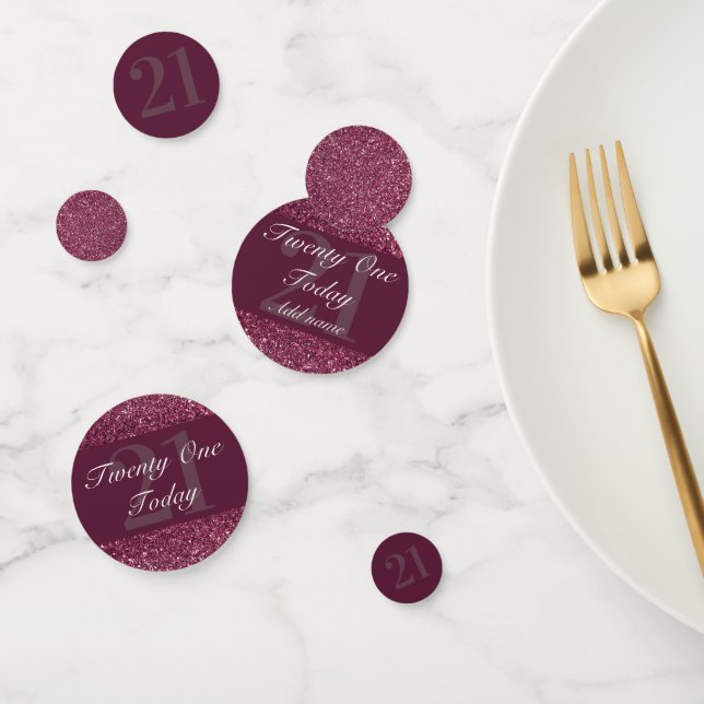 Table glamour personnalisée confetti 21e (Groupe)