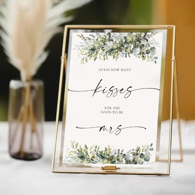 Table Green Herbal Invité Combien de baisers Signe (Créateur téléchargé)