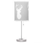 Lampe de cerf Gris / garniture blanche