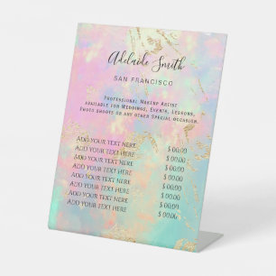 Table liste de prix opale élégante SIGNE CENTRALE