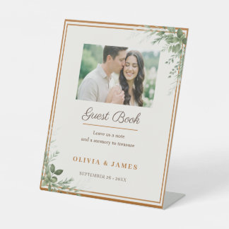Table Livre d'or de mariage personnalisé Signe Rustique