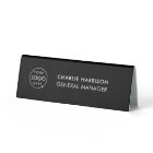 Logo d'entreprise | Plaque de bureau noire moderne