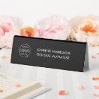 Logo d'entreprise | Plaque de bureau noire moderne