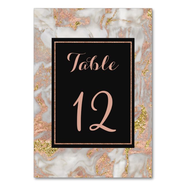 Table Marbre d'or Rose moderne Faux Mariage Numéro de ta (Par défaut)