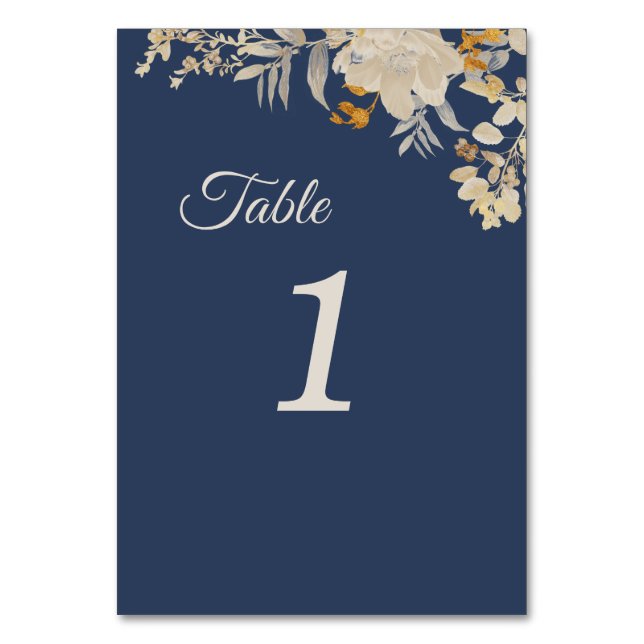 Table Mariage Boho d'automne bleu poussiéreux Numéro de  (Par défaut)