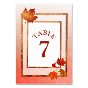 Table Mariage d'automne Pretty Automne Numéro de la tabl