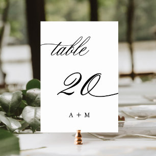 Table Mariage de calligraphie romantique numéro 20,