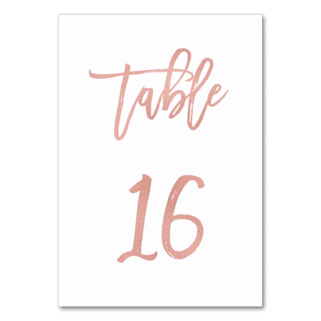 Table Mariage d'or Rose moderne Fairytale Numéro de tabl (Par défaut)