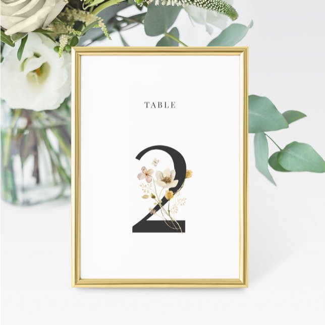 Table Mariage Fleur sauvage aquarelle Numéro de tableau  (Créateur téléchargé)