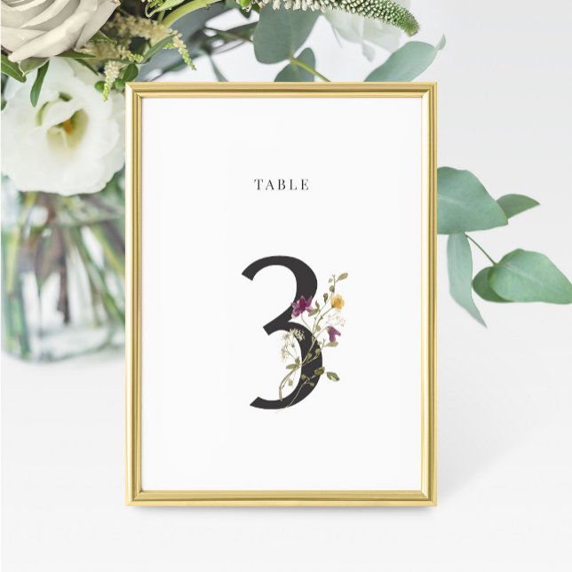 Table Mariage Fleur sauvage aquarelle Numéro de tableau  (Créateur téléchargé)