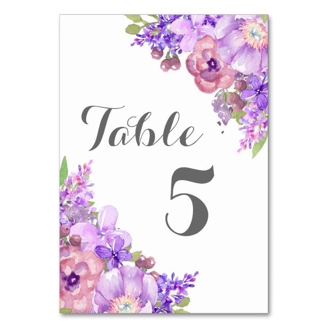 Table Mariage floral violet rustique Lavande Numéro de t (Par défaut)