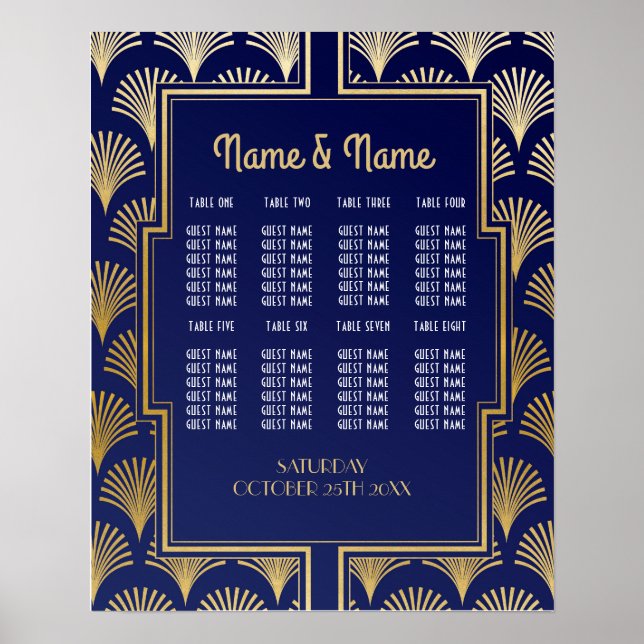 Table Mariage Gatsby Art Déco 1920 Poster Seating (Devant)