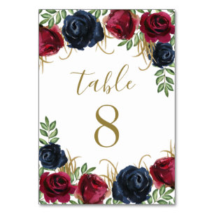 Table Marine Bleue Bourgogne Mariage Numéro de tableau C
