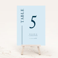 Marine Blue Clean Line Mariage Numéro de tableau