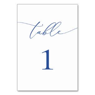 Table Marseille Bleu et Blanc Minimaliste Numéro de tabl