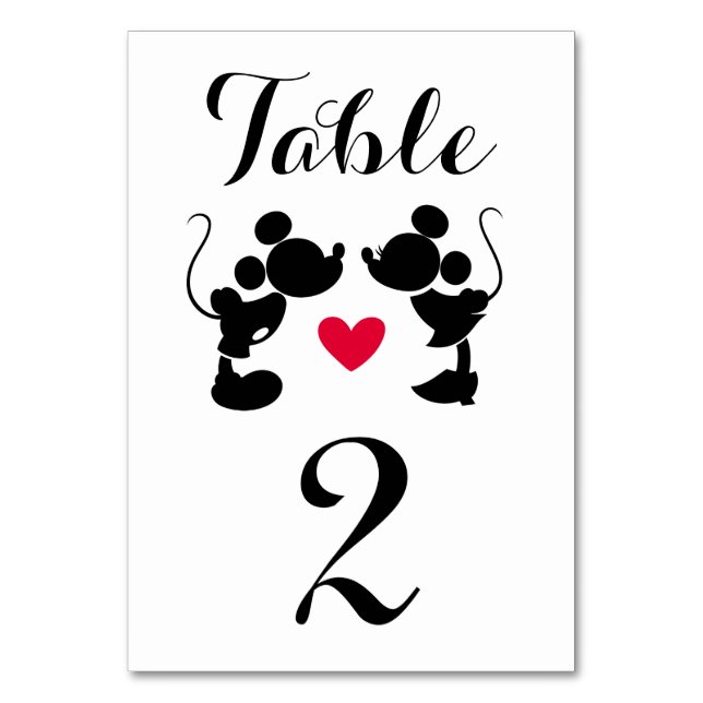 Table Mickey et Minnie Mariage | Numéro de tableau Silho (Par défaut)