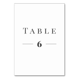 Table Modèle élégant du numéro de tableau de texte