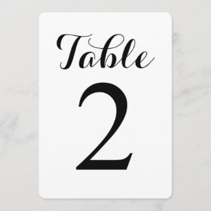 Table moderne de scénario 2 Carte de numéros de