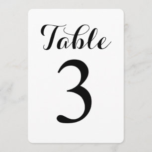 Table moderne de script 3 Carte de numéros de ta