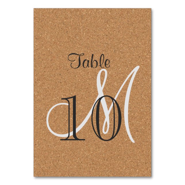 Table Monogramme Mariage de liège à vin rustique Numéro  (Par défaut)