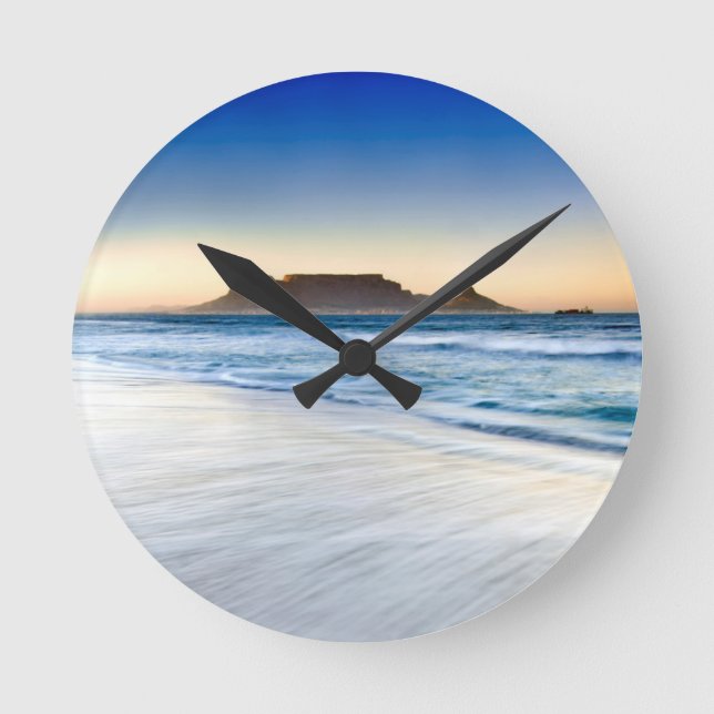 Table Mountain Across Table Bay Round Clock (Front)