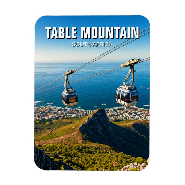 Table Mountain Ariel Cableway South Africa Magnet (Vertical)