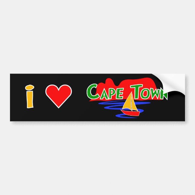 Table Mountain I Love Cape Town Bumper Stickers (Front)